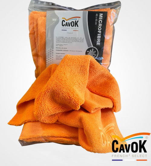 25 Micro Fibre Haut de gamme 40x40 Orange 350 grammes / m2