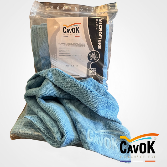 25 Micro Fibre Haut de gamme 40x40 Bleu 350 grammes / m2